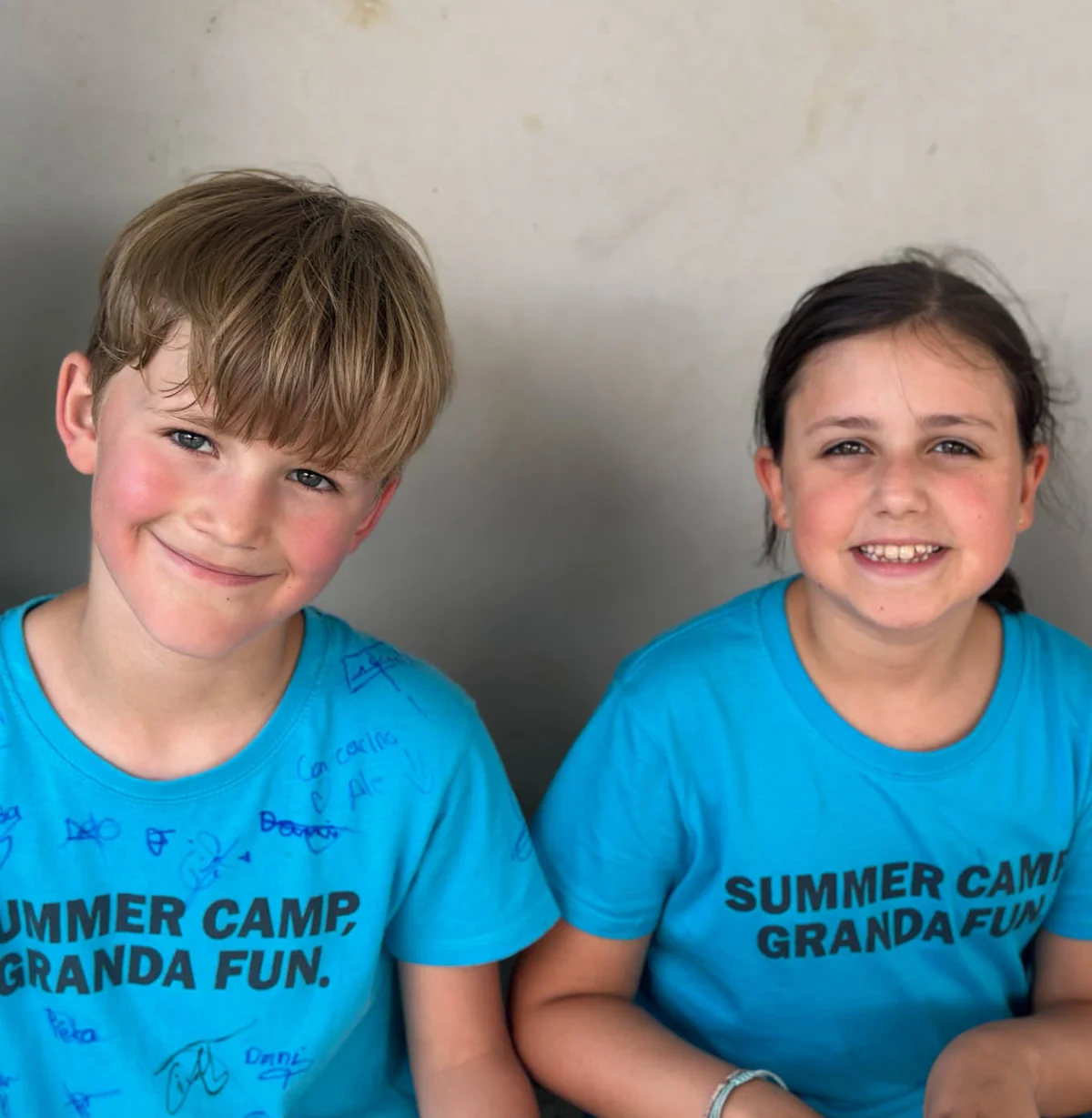 Palacio de Granda students with Summer Camp t-shirt